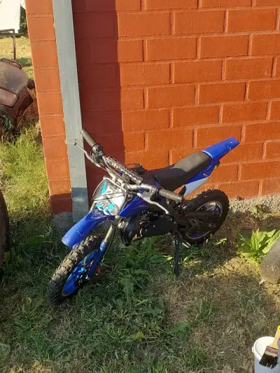 Mini moto de cross azul - miniatura 4