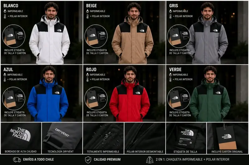 Chaqueta impermeable con polar interior - 1