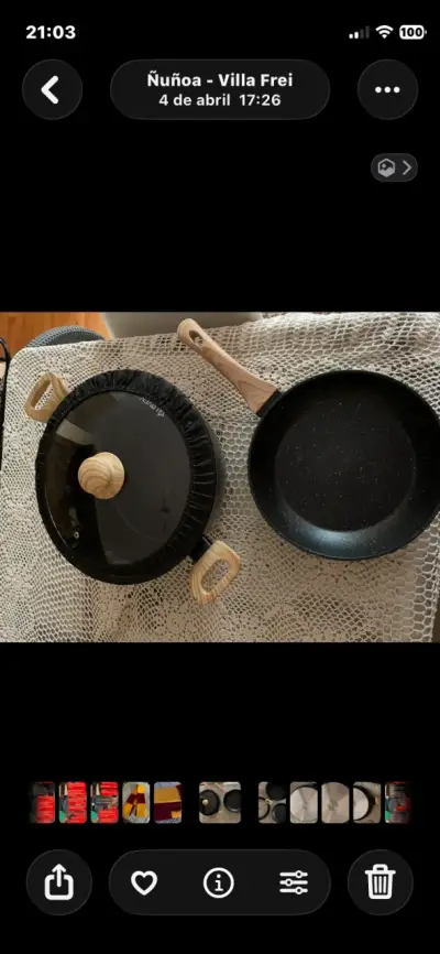 Sartén de aluminio con mango de madera - miniatura 4
