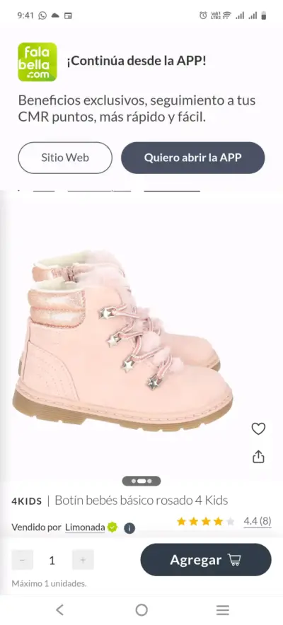 Botas infantiles rosadas talla 25 - miniatura 5