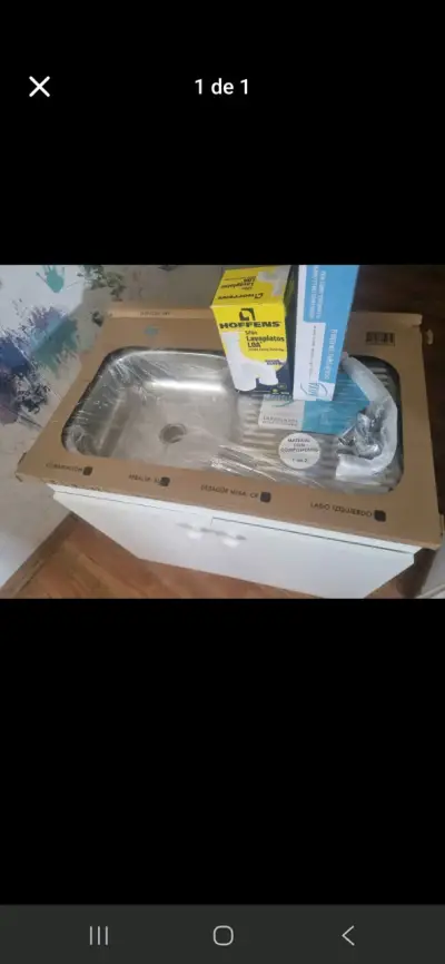 Lavaplatos con mueble blanco - miniatura 2