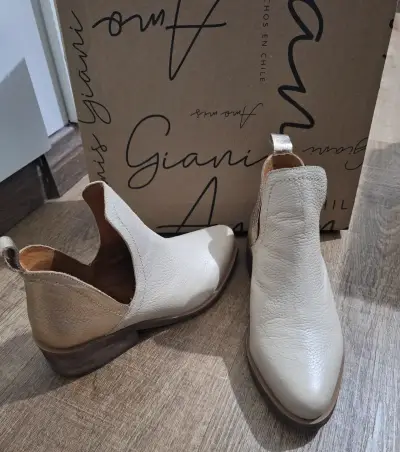 Botines crema de cuero Giani Dafirenze - miniatura 3