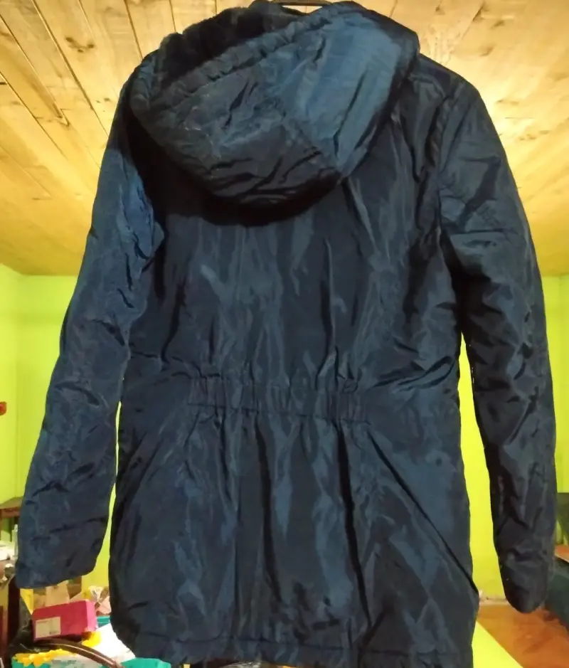 Parka azul con capucha - 1