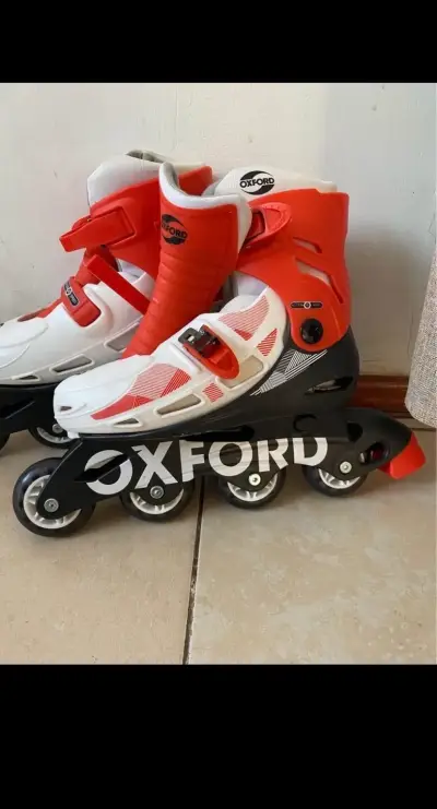 Patines en línea Oxford rojo y blanco - miniatura 1