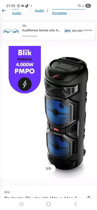 Parlante Karaoke Blik Wavemax1 - miniatura 4