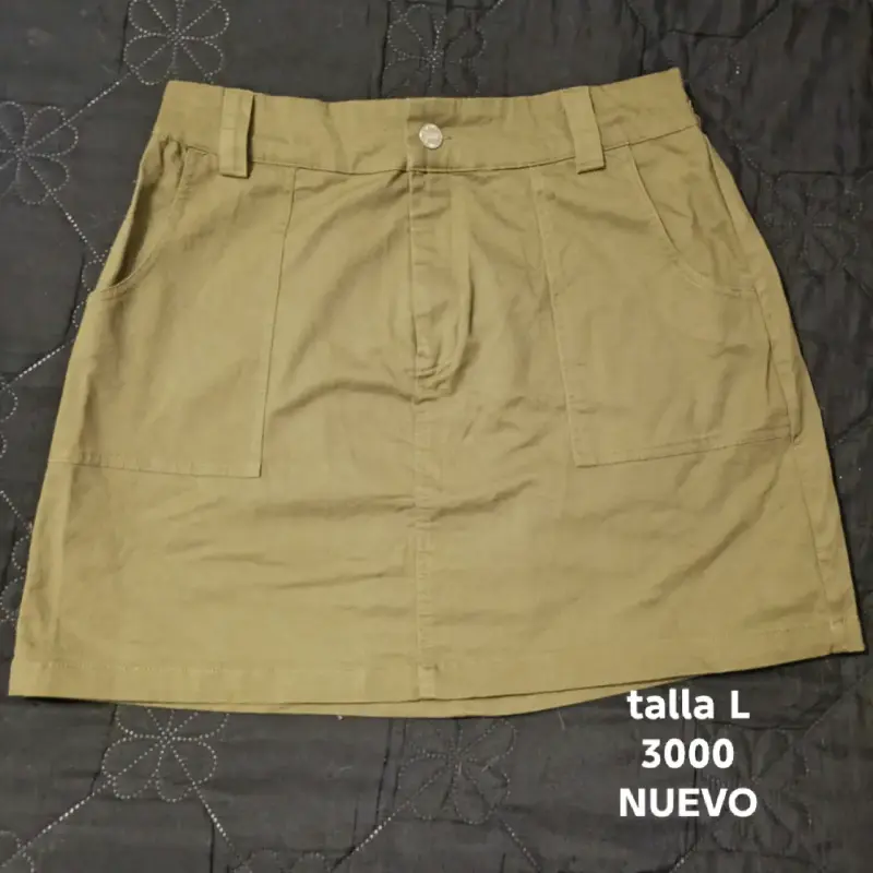 CONVERSABLE, Falda caqui talla L nueva