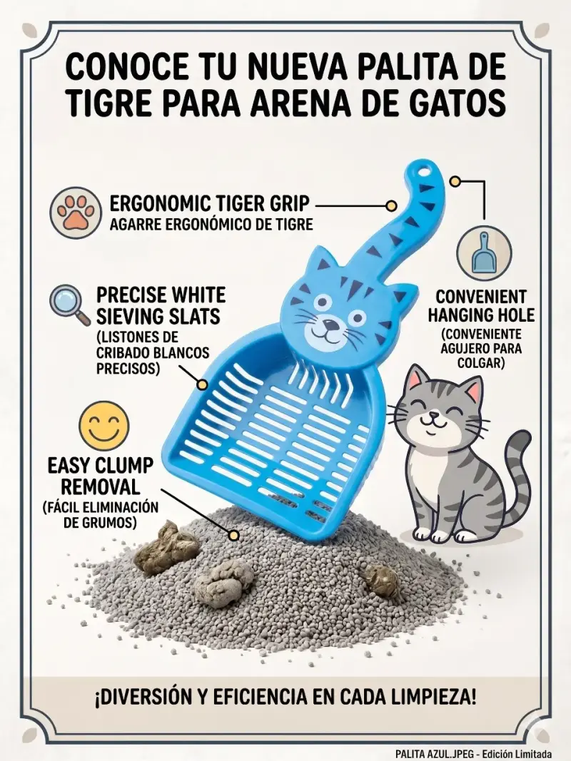 Pala azul para arena de gato - 4