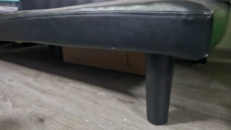 Sofá cama negro de cuero sintético - 2