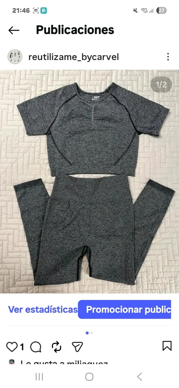 Conjunto deportivo gris talla m - 1