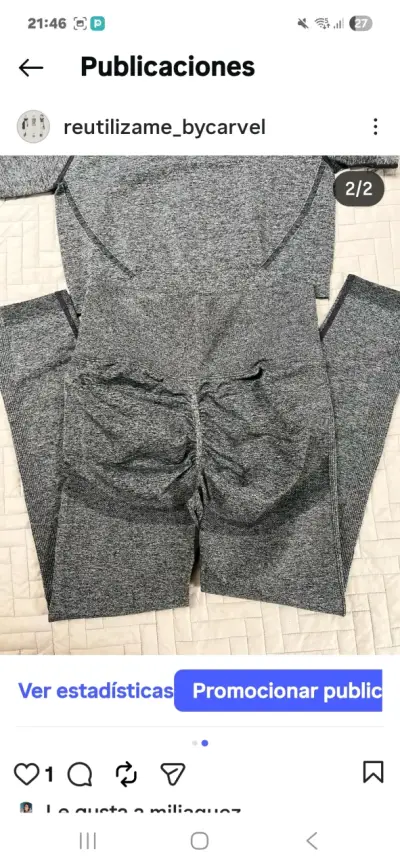 Conjunto deportivo gris talla m - miniatura 2