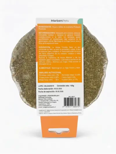 Alimento Timothy para roedores 100g - miniatura 3
