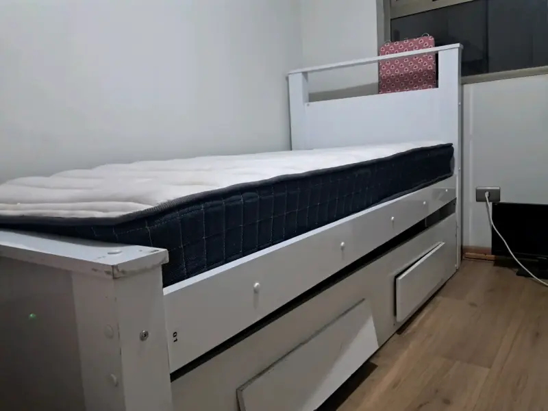 Cama con cajonera blanca - 1
