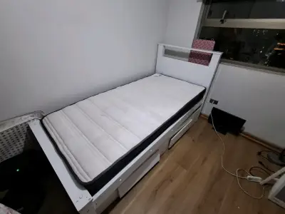 Cama con cajonera blanca - miniatura 2