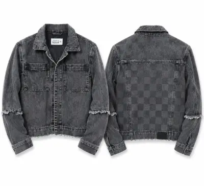 Chaqueta Opposite denim gris desgastada - miniatura 1