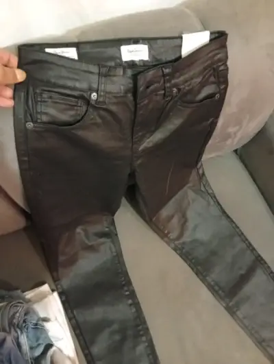 Pantalones  sintético negros - miniatura 1