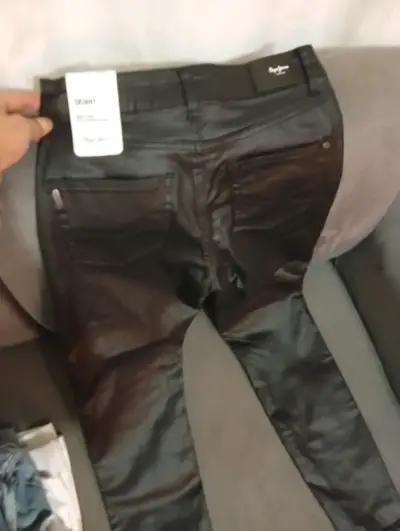 Pantalones  sintético negros - miniatura 2