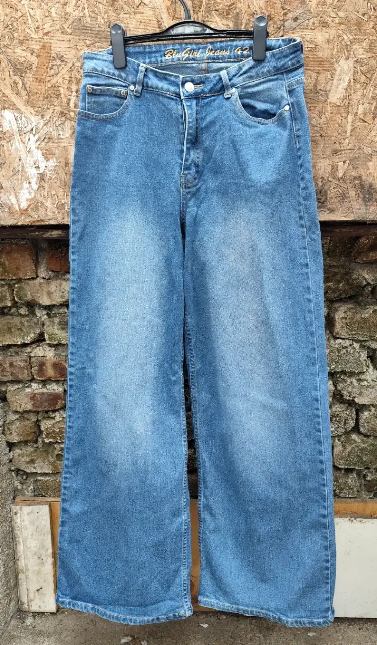Jeans anchos azul clásico - 2