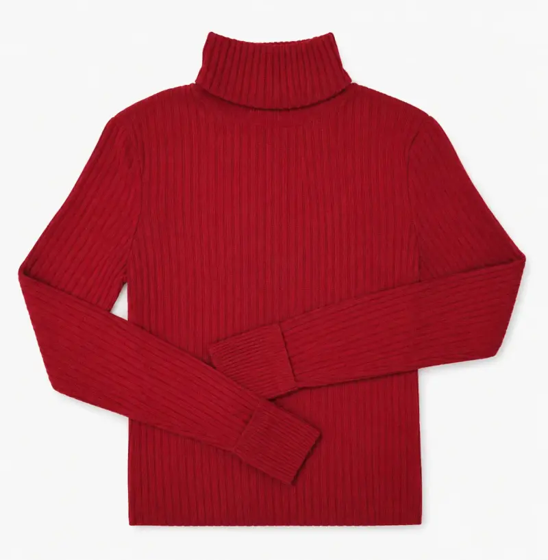 Suéter rojo cuello alto - 1