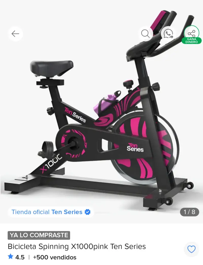 Bicicleta Spinning X1000 pink - 1