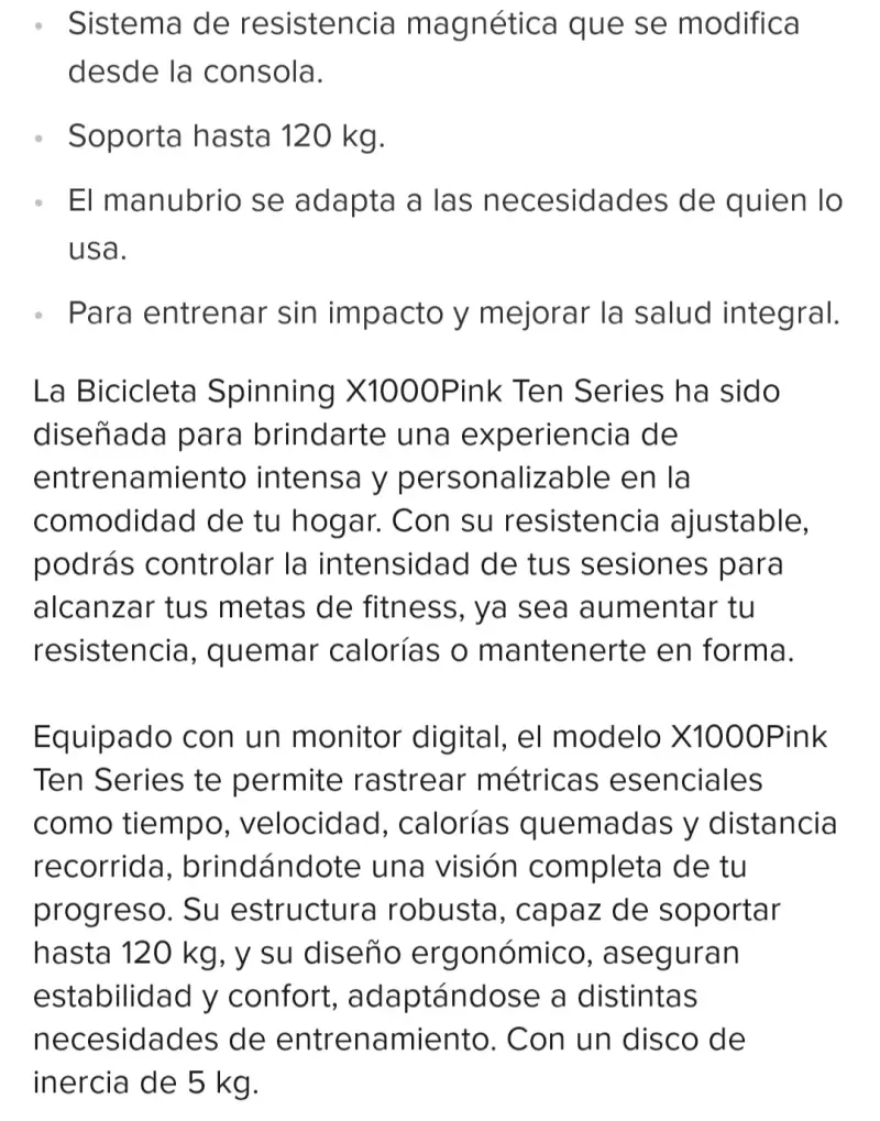 Bicicleta Spinning X1000 pink - 2