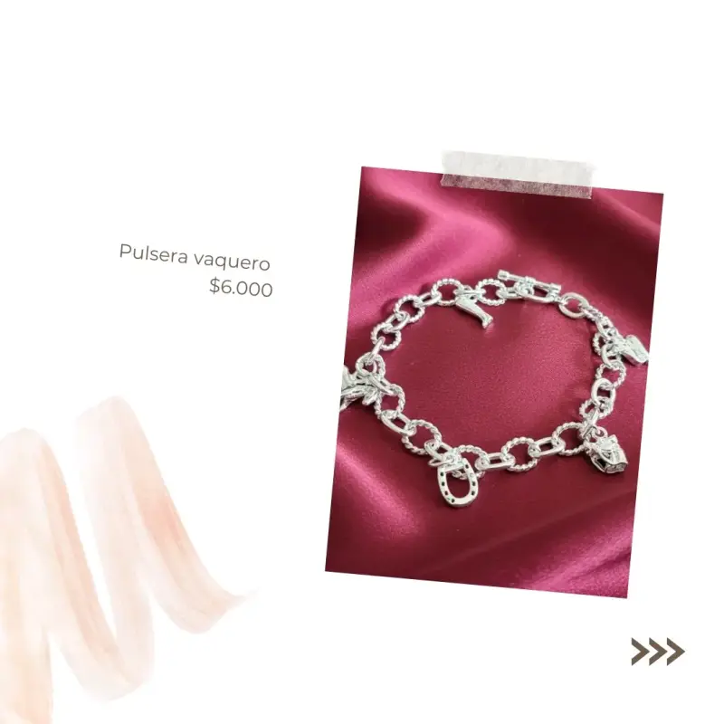 Pulsera de estilo vaquero plata ley 925