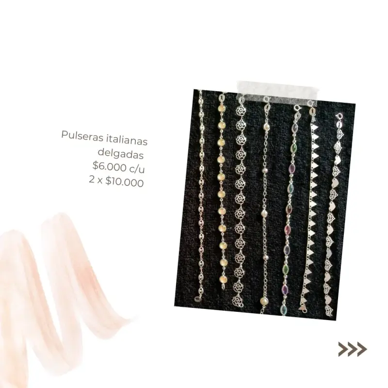Pulseras italianas delgadas plata 925
