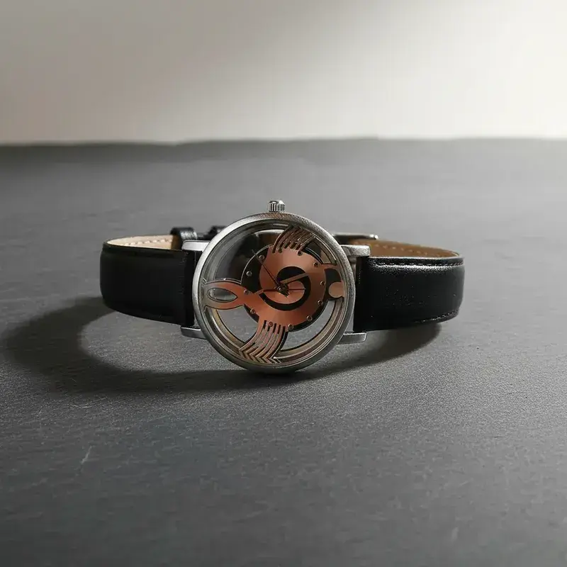 Reloj de pulsera diseño musical correa de cuero - 1