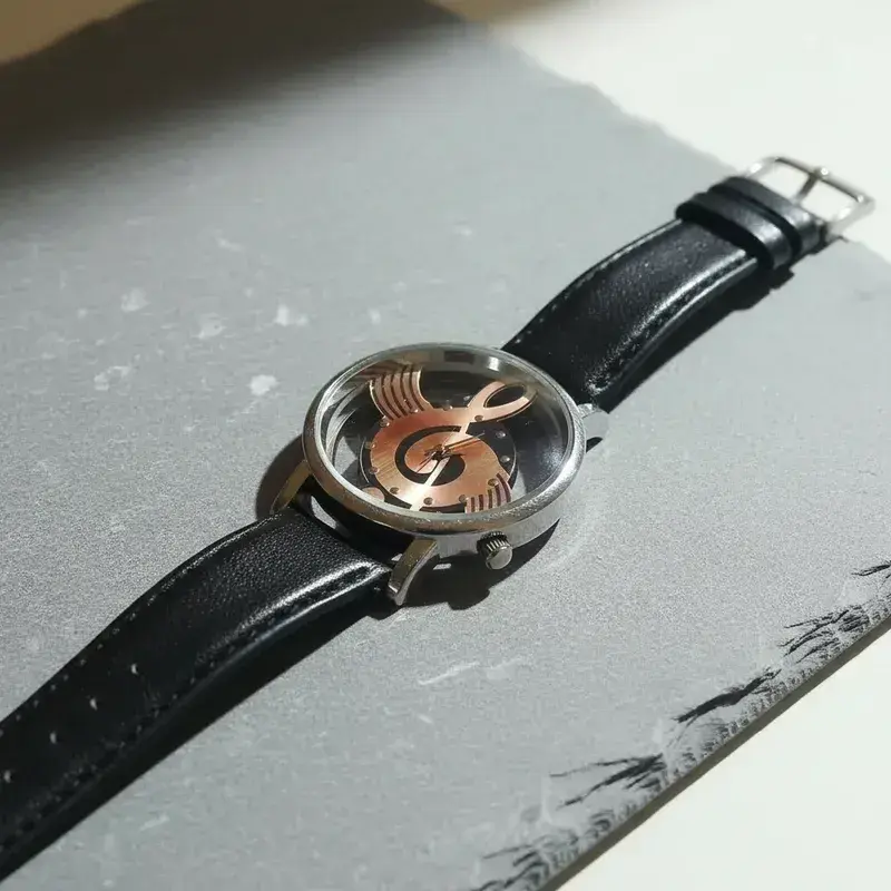 Reloj de pulsera diseño musical correa de cuero - 2