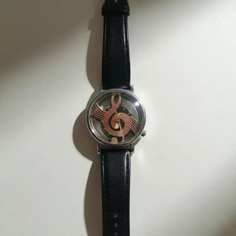 Reloj de pulsera diseño musical correa de cuero - 5