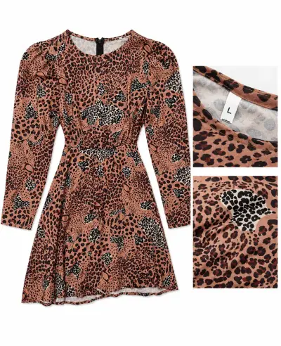 Vestido animal print manga larga S y L - miniatura 1