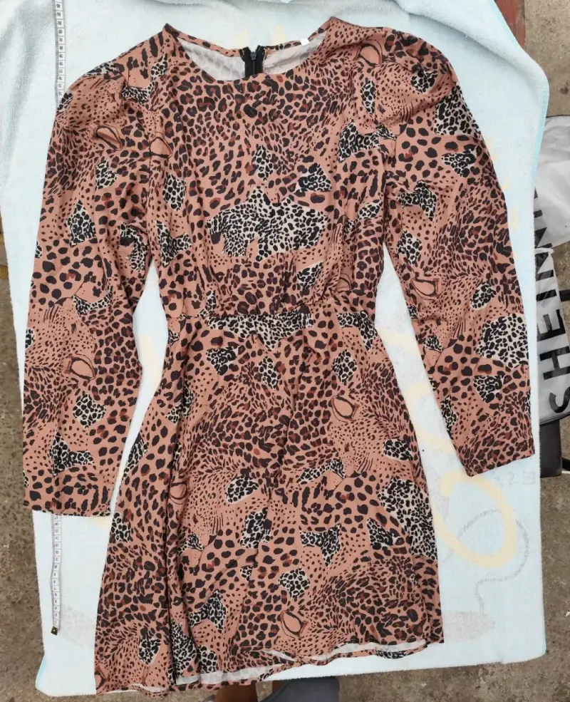 Vestido animal print manga larga S y L - 4