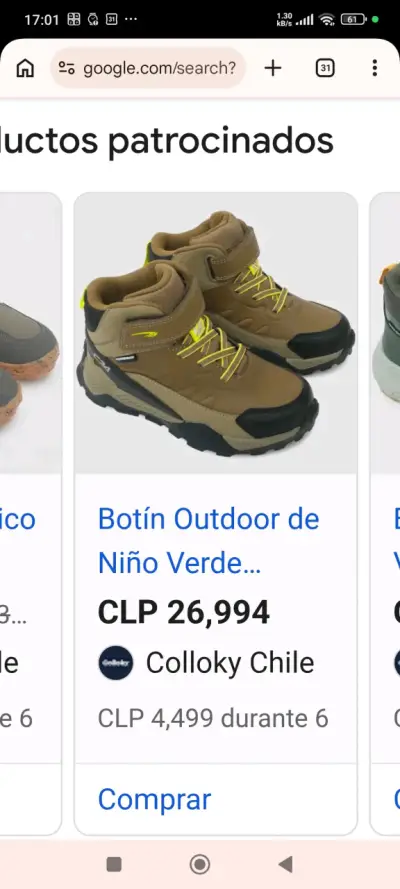 Botines outdoor niño verde colloky - miniatura 1