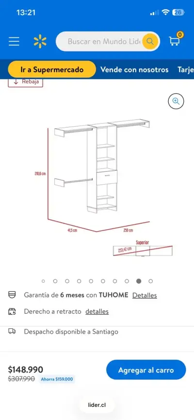 Módulo de clóset blanco amplio - miniatura 2