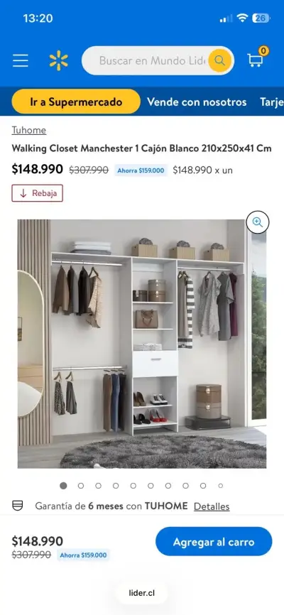 Módulo de clóset blanco amplio - miniatura 5