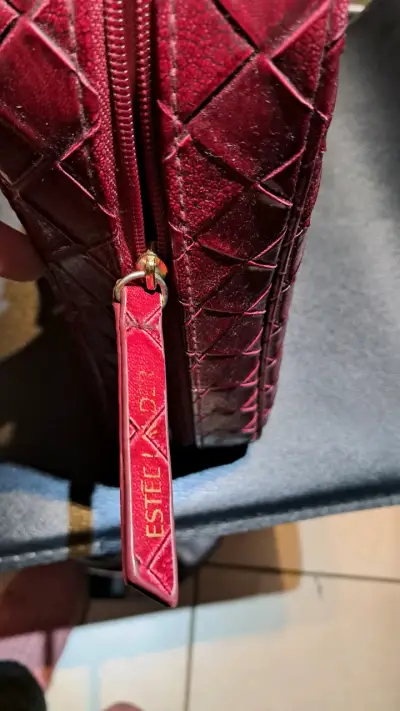 Bolso de mano rojo entramado - miniatura 4
