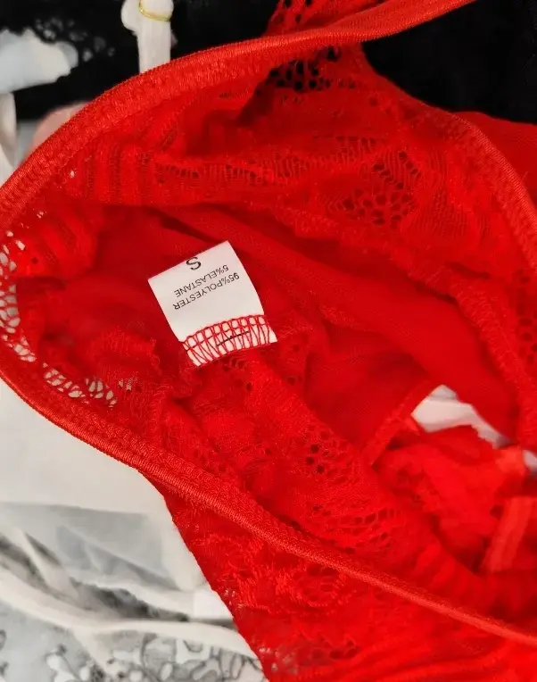 Conjunto lencería roja encaje - 2