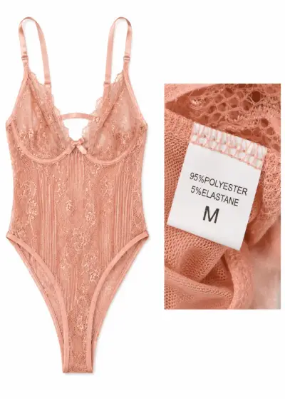 Body de encaje rosa talla M - miniatura 1