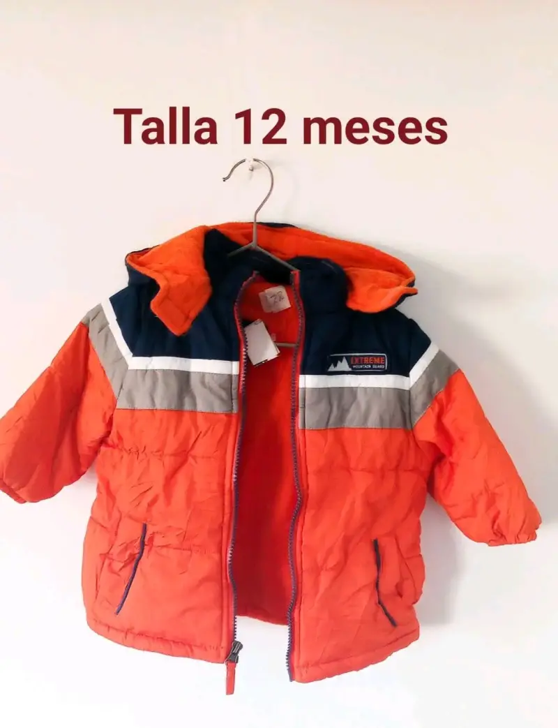 Parka naranja para bebé 12 meses