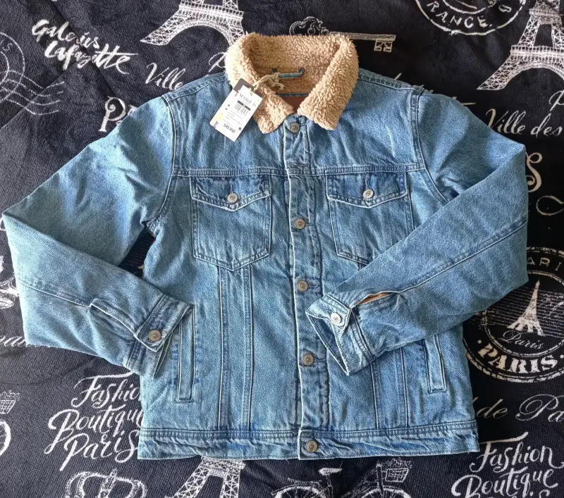 Chaqueta de mezclilla con chiporro hombre - 1