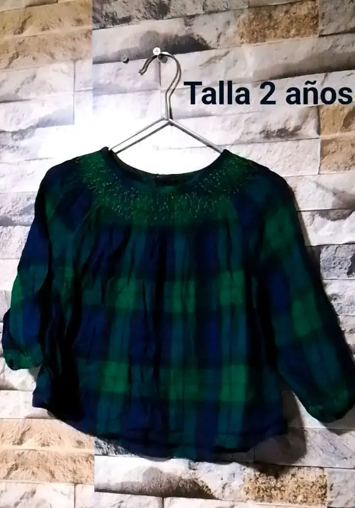 Blusa infantil a cuadros