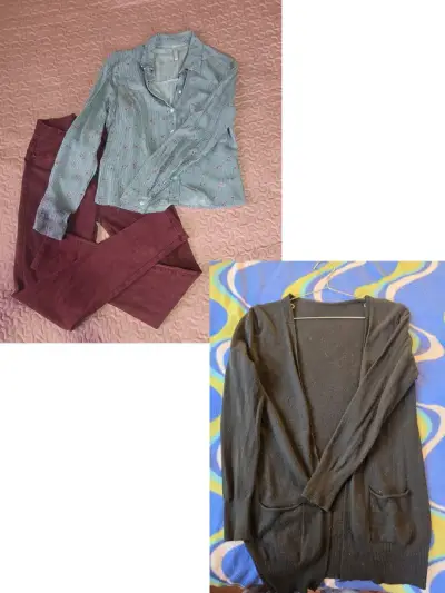 Conjunto blusa y pantalón, y un tapado - miniatura 1