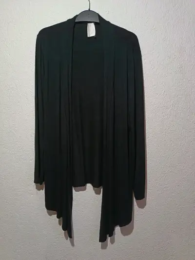 Cardigan negro abierto - miniatura 1