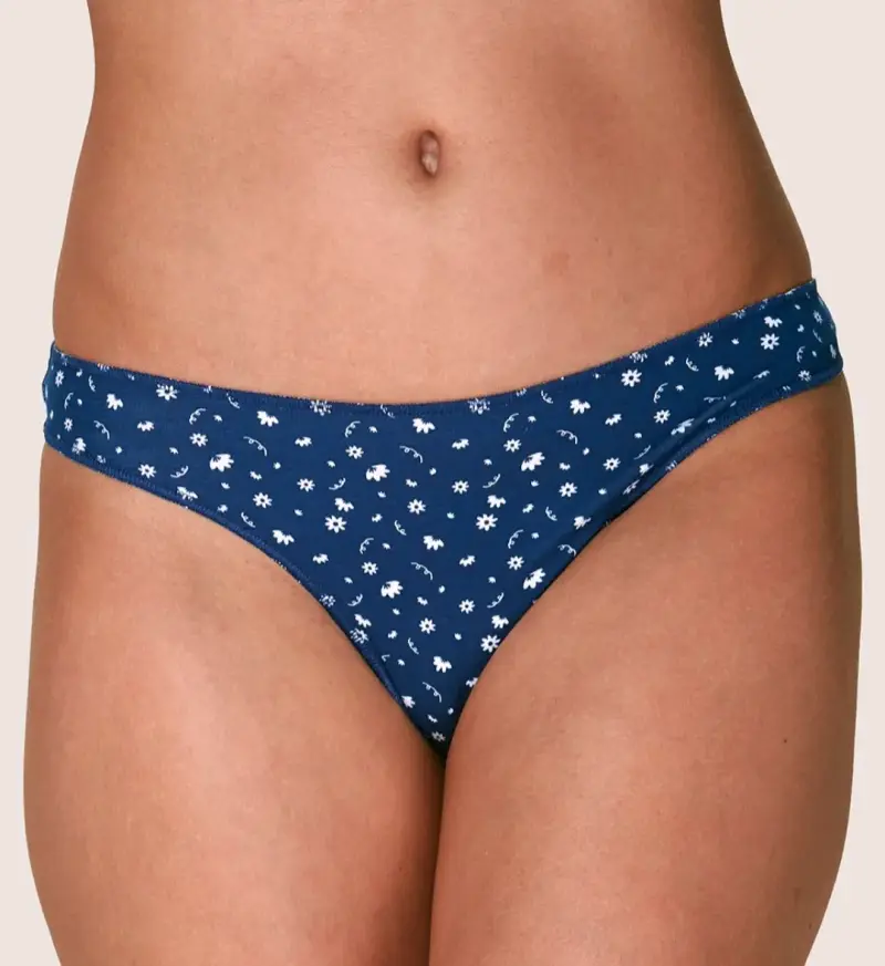 Calzón azul con diseño floral