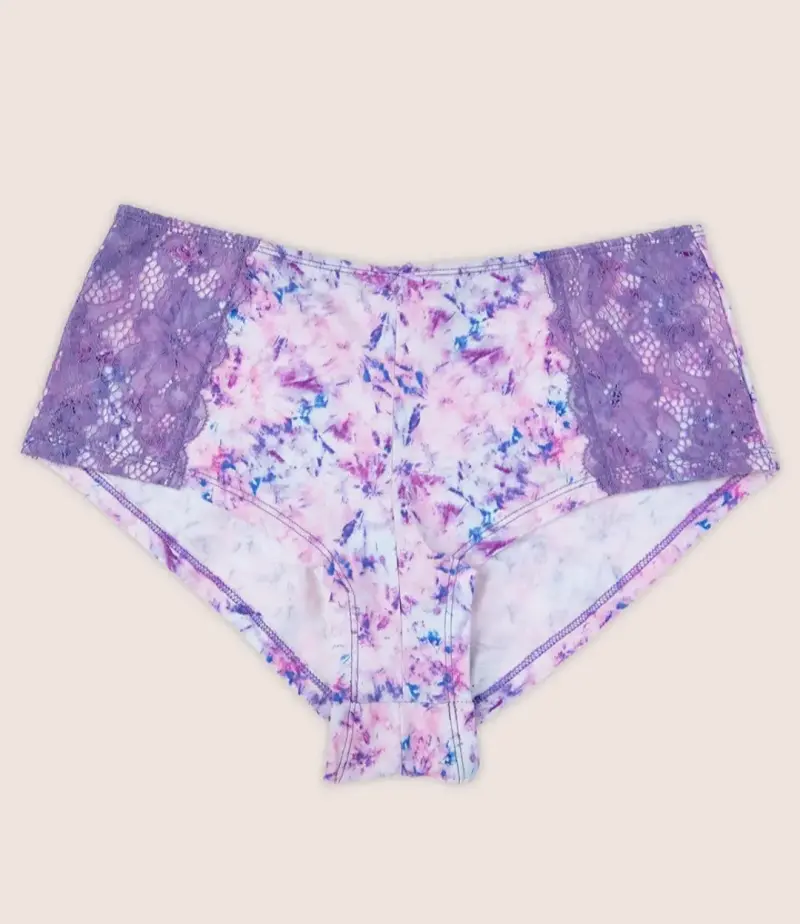Calzón encaje floral lila