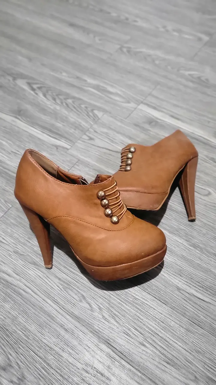 Zapatos tacón café mujer - 1