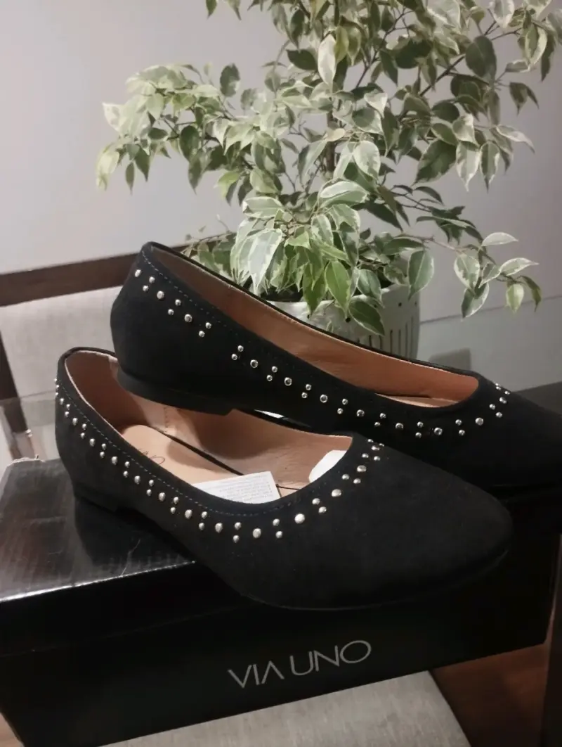 Zapatos planos negros Via Uno - 3