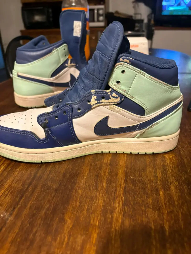 Zapatillas Jordan azul y verde - 6