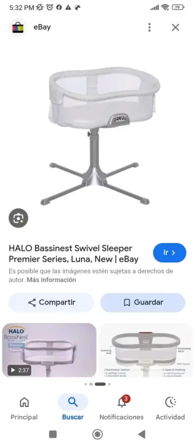 Cuna Bassinest giratoria HALO - miniatura 1