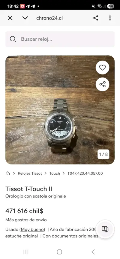 Reloj Tissot T-Touch Plateado - miniatura 3