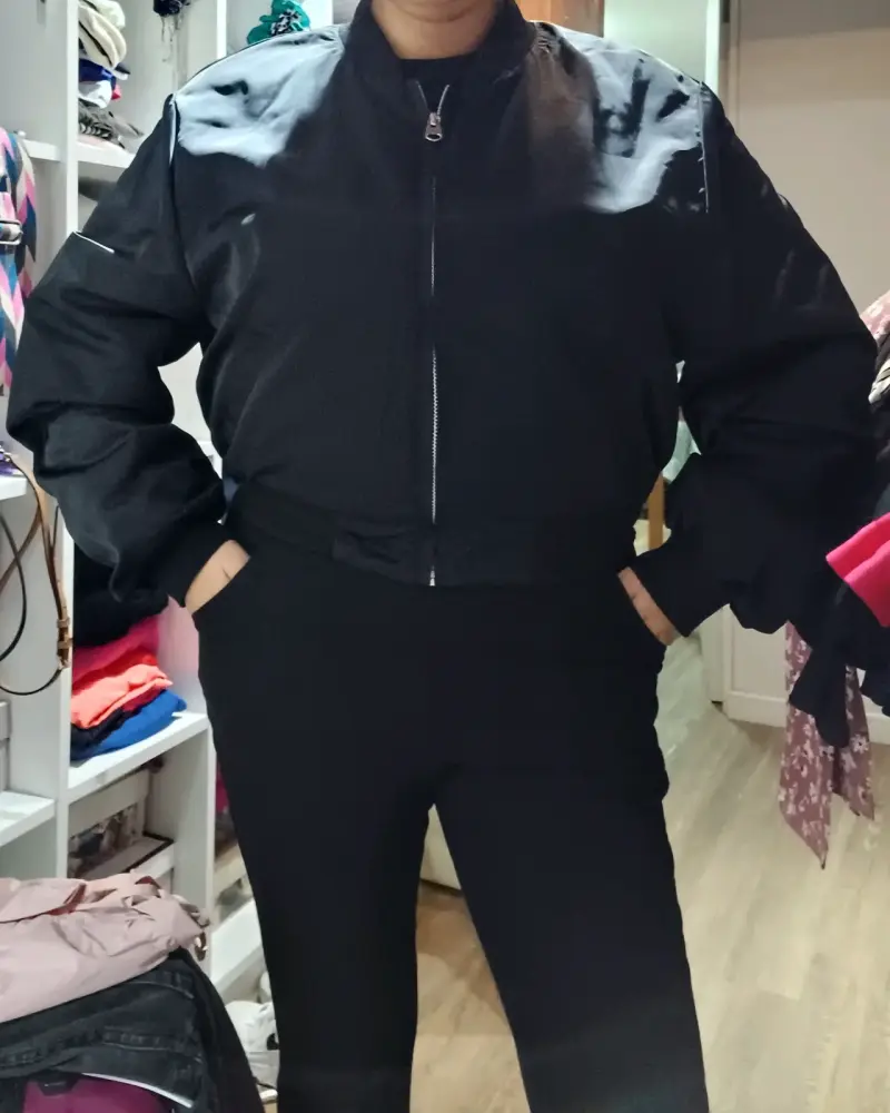 Chaqueta bomber negra Stradivarius - 4